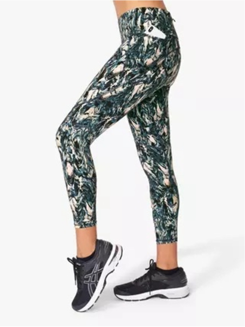 Sweaty Betty Super Sculpt Pocket 7/8 Leggings blue xray floral print XXS